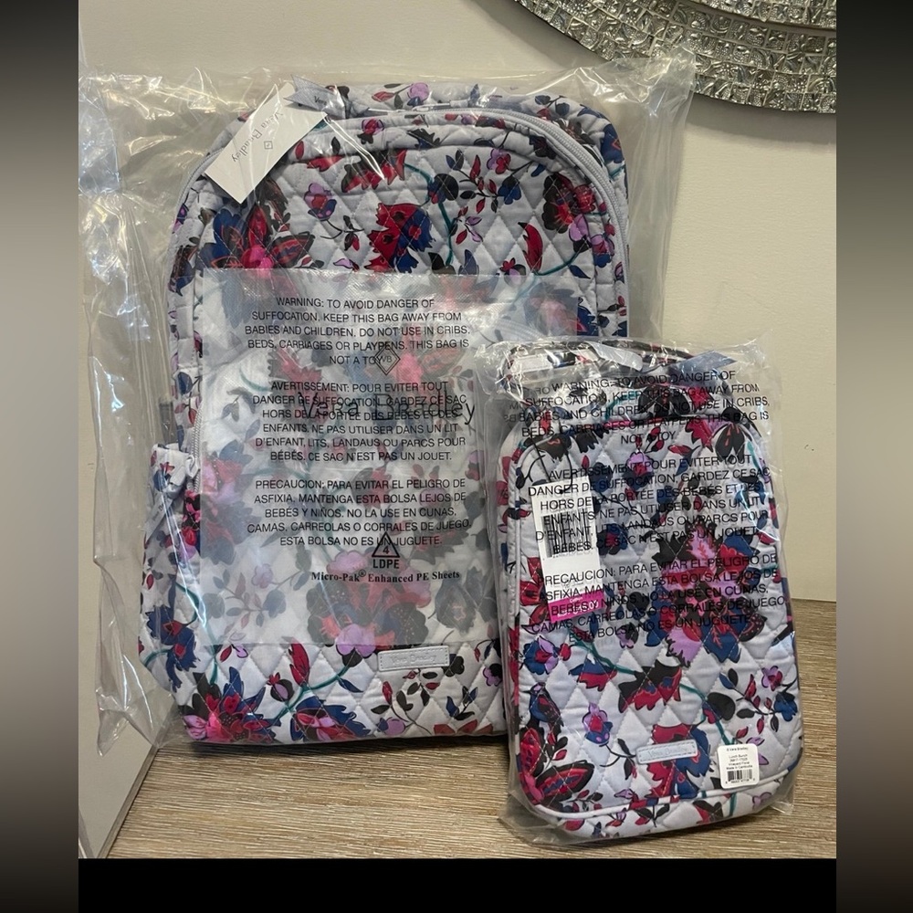 Vera Bradley Large Backpack SET Vineyard Floral NWT